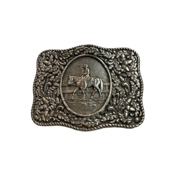 LTD Western Prod. Co. 1974 Metal Cowboy Belt Buckle - Picture 2 of 6